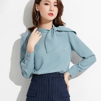 2019 spring long sleeve bow tie chiffon blouses women office work high quality chiffon tops lady long sleeve bow tie shirts
2019 spring long sleeve bow tie chiffon blouses women office work high quality chiffon tops lady long sleeve bow tie shirts