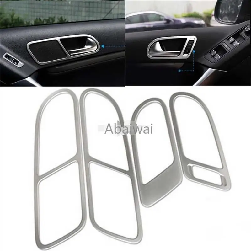 ABS-Interior-INNER-Door-handle-bowl-frame-cover-trim-4pcs-For-Volkswagen-VW-Tiguan-2010-2011_