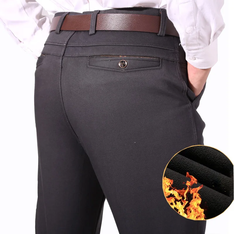 2019 Autumn Winter Men Thicken Fleece Warm Pants Male Cotton Baggy Long Trousers Business Straight Stretch Casual Pants CYL38
2019 Autumn Winter Men Thicken Fleece Warm Pants Male Cotton Baggy Long Trousers Business Straight Stretch Casual Pants CYL38