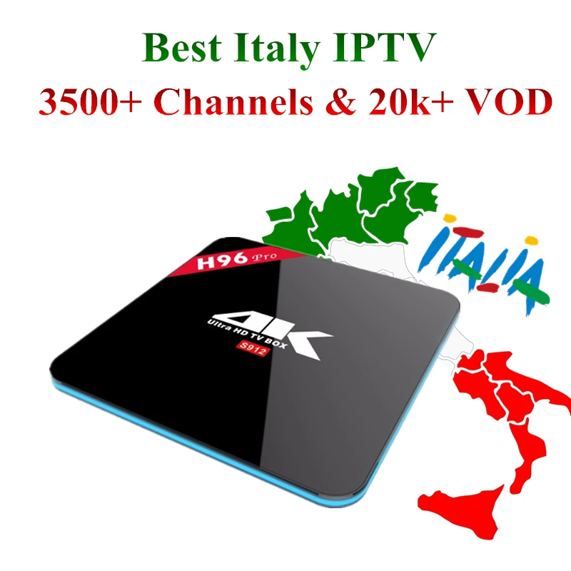 Best Stable Italy IPTV italia 3500+ PayTV Free + H96 Pro 2G/16G Amlogic S912 Octa core Android 7.1 Smart TV Box Vod Hotclub Play
Best Stable Italy IPTV italia 3500+ PayTV Free + H96 Pro 2G/16G Amlogic S912 Octa core Android 7.1 Smart TV Box Vod Hotclub Play