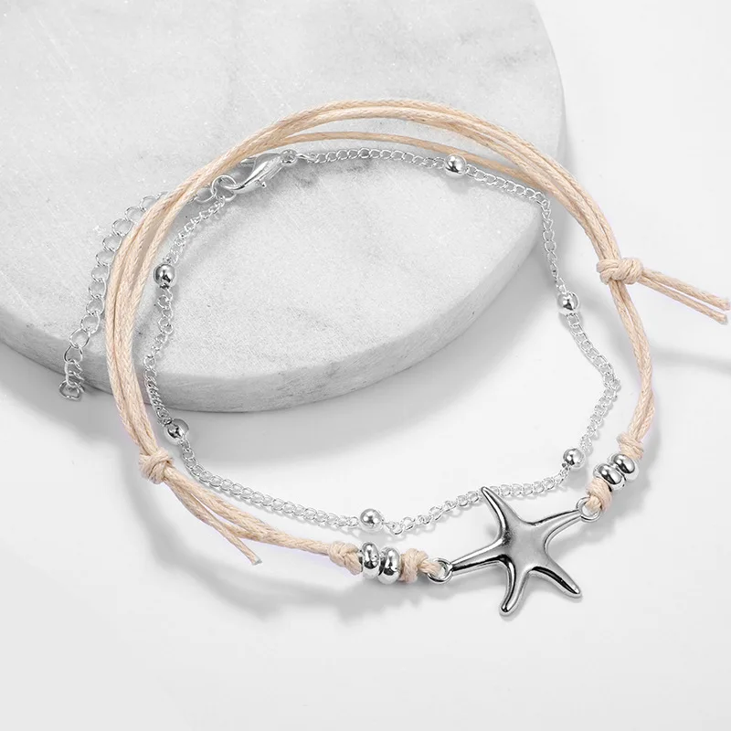 Boho Rope Bracelet Set Metal Starfish Jewelry Beaded Bracelets Handmade Rope Weave Bangle Charm Accessory Women Girlfriend Gifts
Boho Rope Bracelet Set Metal Starfish Jewelry Beaded Bracelets Handmade Rope Weave Bangle Charm Accessory Women Girlfriend Gifts