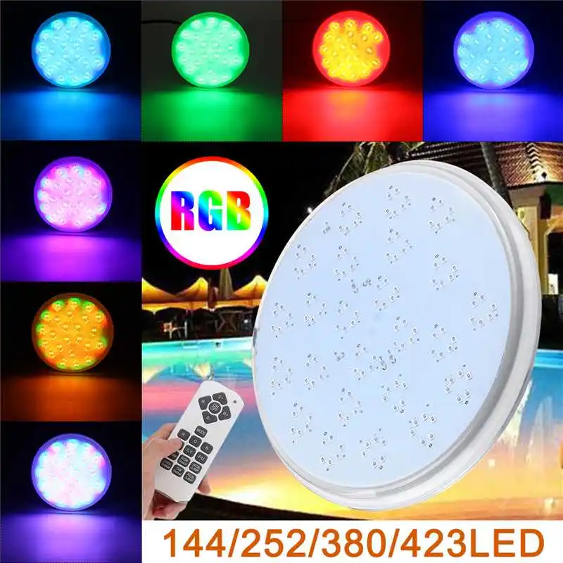 Led Swimming Pool Light 144leds AC/DC12V RGB Resin Replacement PAR56 Lamp Waterproof IP68 Multi Color 2m Wire Underwater Lights
Led Swimming Pool Light 144leds AC/DC12V RGB Resin Replacement PAR56 Lamp Waterproof IP68 Multi Color 2m Wire Underwater Lights