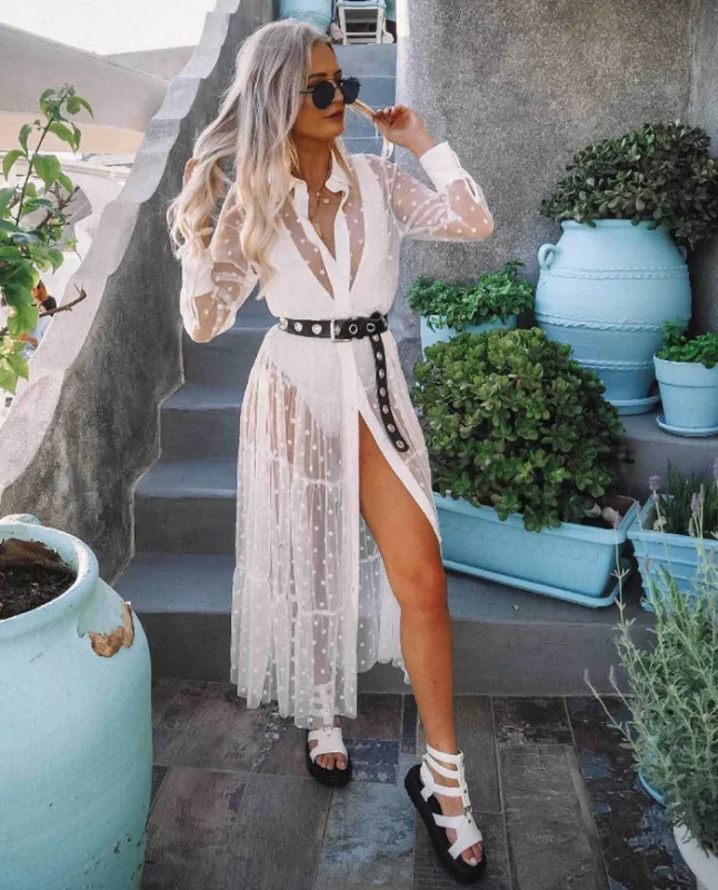 Women Sexy Black See-through Mesh Sheer Maxi Smock Dress Tulle Lace Long Summer Dress
Women Sexy Black See-through Mesh Sheer Maxi Smock Dress Tulle Lace Long Summer Dress