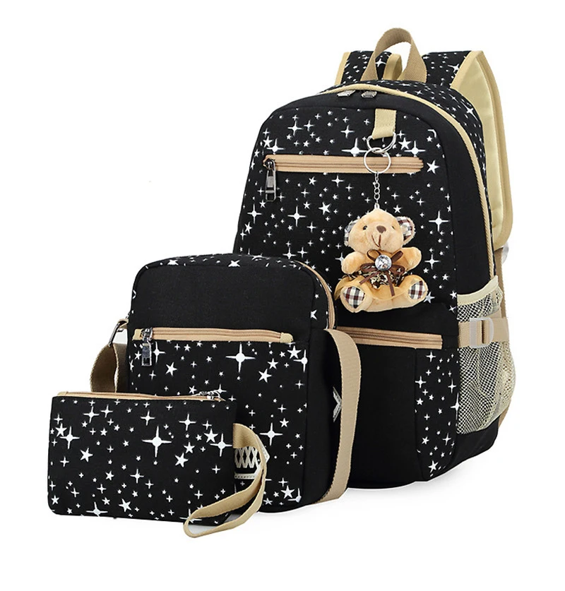 Women Canvas Backpacks With Bear 3Pcs/set School Backpacks Schoolbag For Teenager Girl Travel Bag Rucksacks Mochila Shoulder Bag
Women Canvas Backpacks With Bear 3Pcs/set School Backpacks Schoolbag For Teenager Girl Travel Bag Rucksacks Mochila Shoulder Bag