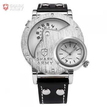 SHARK ARMY Stainless Steel Big Dual Leather Watch Strap Sport Quartz Relogio Masculino Military Wristwatch Mens Watch / SAW054
SHARK ARMY Stainless Steel Big Dual Leather Watch Strap Sport Quartz Relogio Masculino Military Wristwatch Mens Watch / SAW054