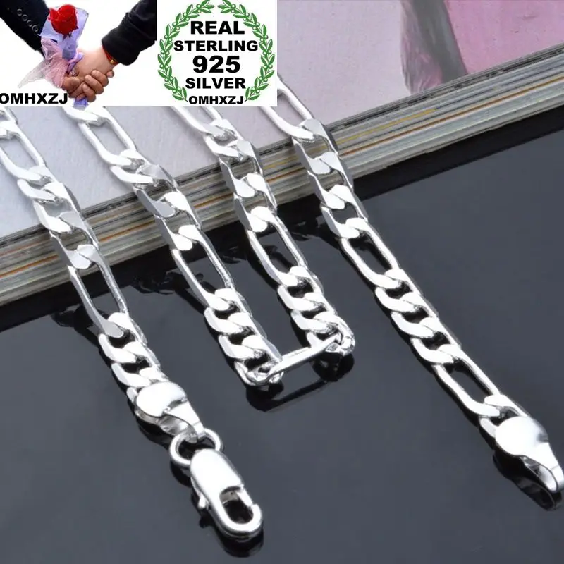 OMHXZJ Wholesale Personality Fashion Unisex Party Wedding Gift Silver 4MM Figaro Chain 925 Sterling Silver Chain Necklace NC199
OMHXZJ Wholesale Personality Fashion Unisex Party Wedding Gift Silver 4MM Figaro Chain 925 Sterling Silver Chain Necklace NC199