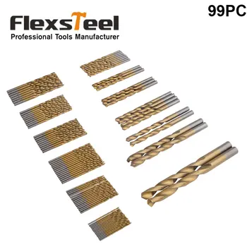 Flexsteel 99-Piece HSS Twist Drill Bit Set 1.5-10mm With Titanium Coated Surface 118 Degree Drill Bit for Drilling Metal 
Flexsteel 99-Piece HSS Twist Drill Bit Set 1.5-10mm With Titanium Coated Surface 118 Degree Drill Bit for Drilling Metal