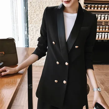 Black Long Blazers Women 2020 Spring Autumn Double Breasted Coat Casual Slim Suit Jackets Feminina Tops OL High Quality A726
Black Long Blazers Women 2020 Spring Autumn Double Breasted Coat Casual Slim Suit Jackets Feminina Tops OL High Quality A726