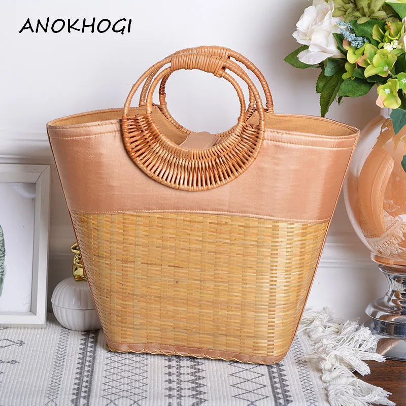 Handmade Retro Bohemia Style Rattan Bags Women Vintage Bamboo Khaki Tote Bag Straw Woven Handbags B410
Handmade Retro Bohemia Style Rattan Bags Women Vintage Bamboo Khaki Tote Bag Straw Woven Handbags B410