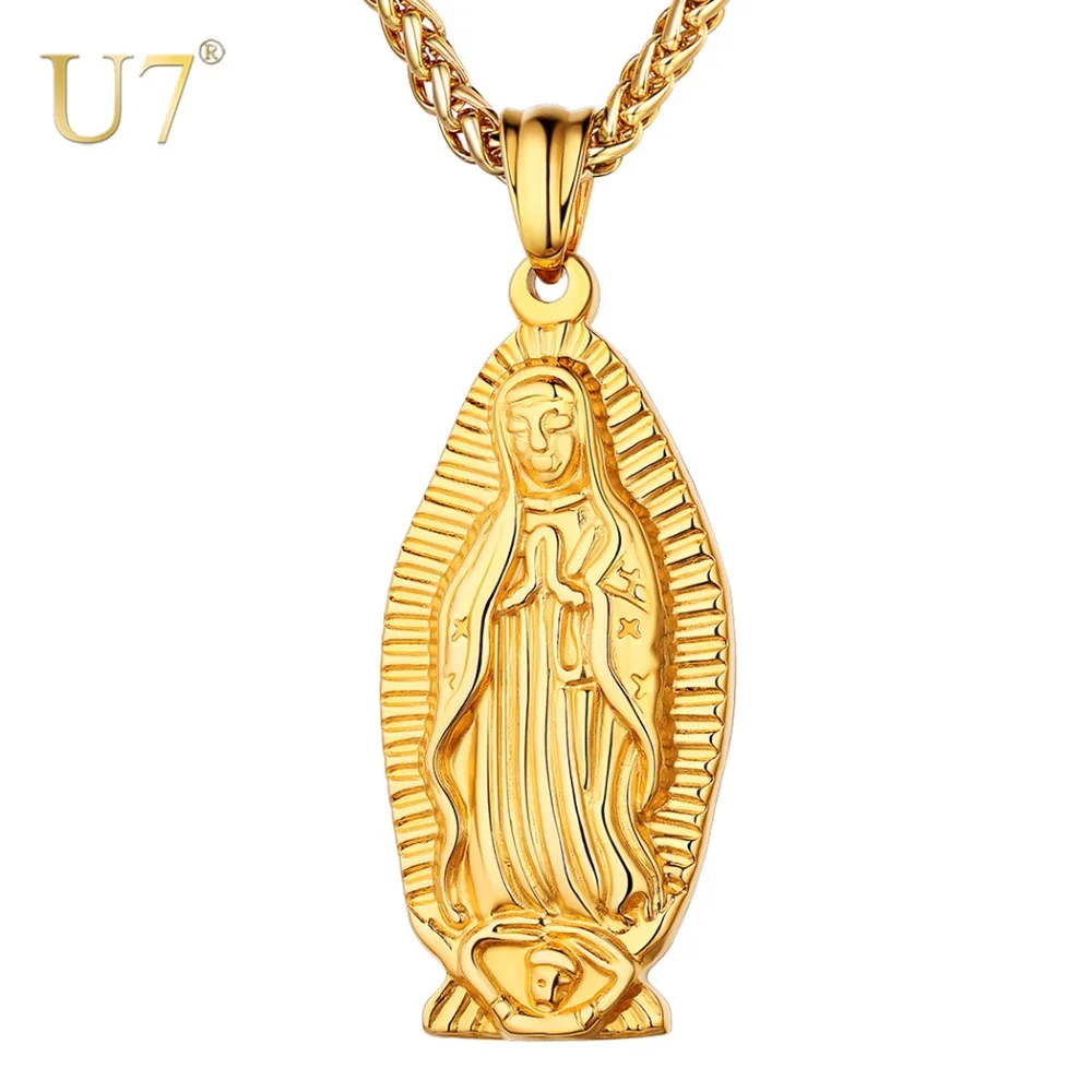U7 Catholic Religious Mother Virgin Mary Pendant Necklace Vintage Gold Color Stainless Steel Retro New Men/Women Jewelry P1062
U7 Catholic Religious Mother Virgin Mary Pendant Necklace Vintage Gold Color Stainless Steel Retro New Men/Women Jewelry P1062