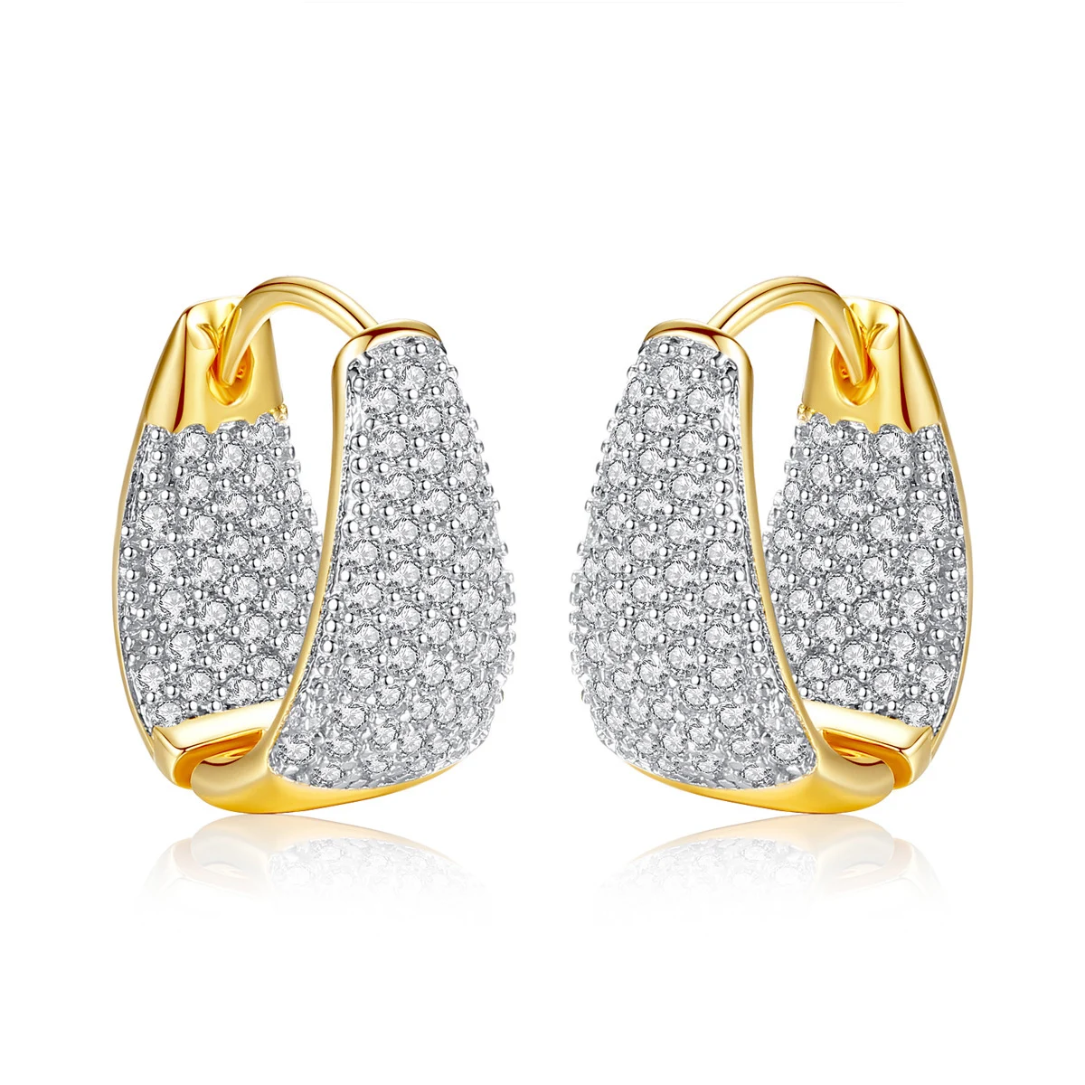 Dropshipping Fashion Gold Color Full Cubic Zirconia Small Thick Hoop Earrings for Lady Women's Commuting Jewelry
Dropshipping Fashion Gold Color Full Cubic Zirconia Small Thick Hoop Earrings for Lady Women's Commuting Jewelry