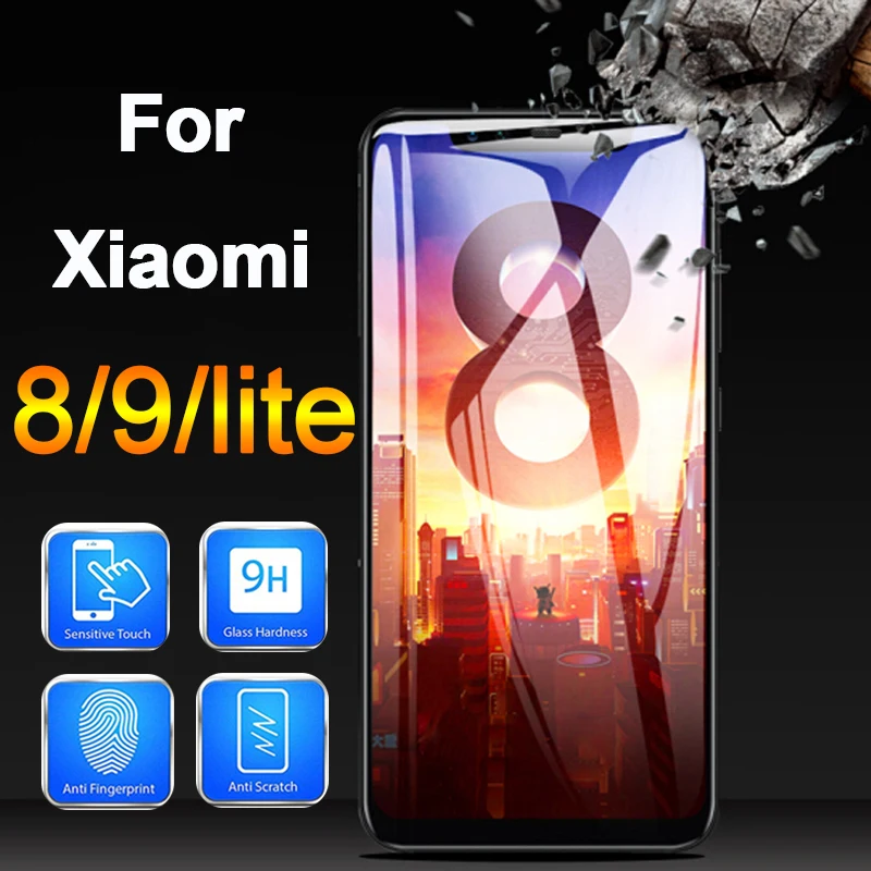 

for Xiaomi 8 screen protector mi 9 lite on ksiomi xiomi mi9 tempered glass protective film light glas 8lite tremp xaomi xiaomei