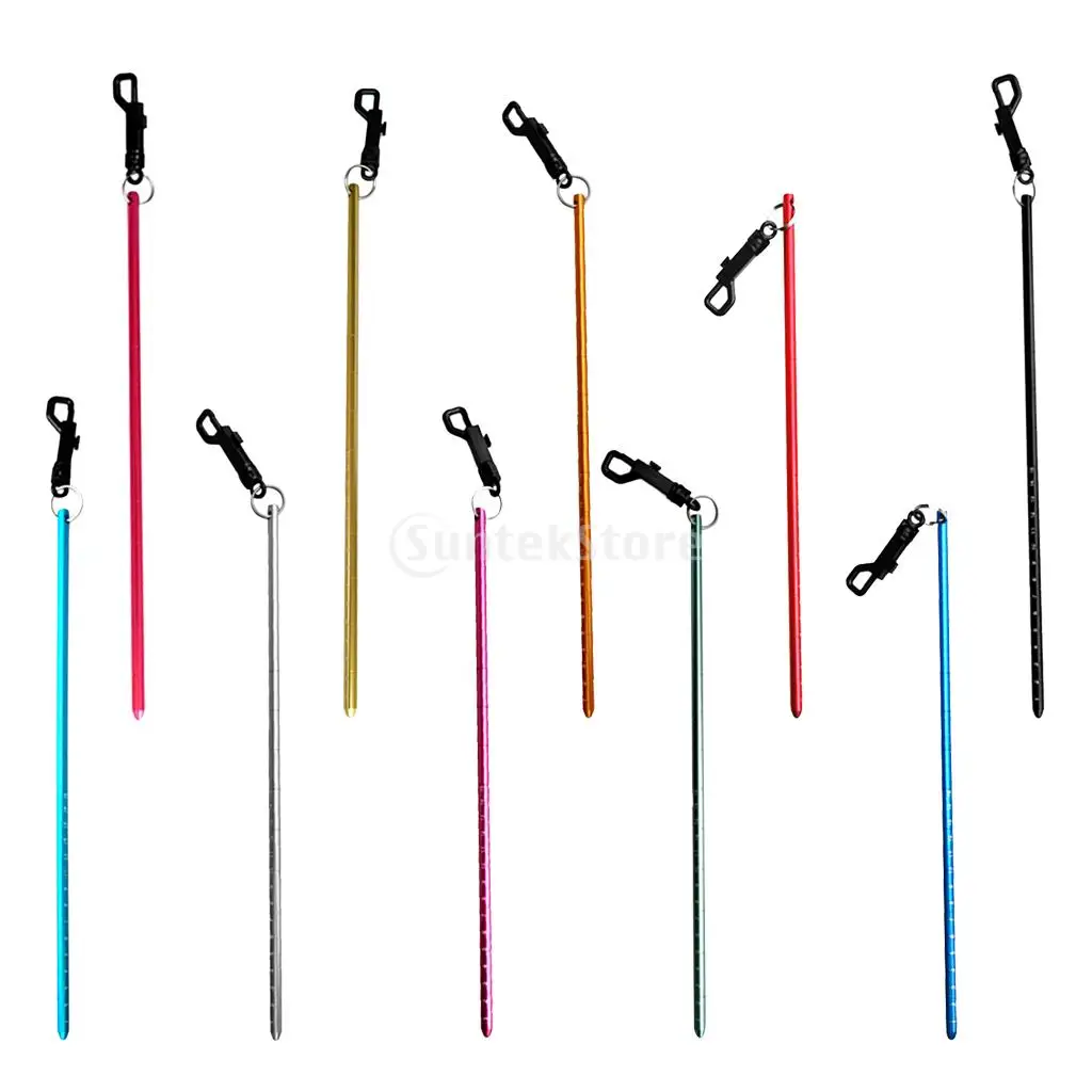Portable Durable Aluminum Scuba Diving Diver Lobster Tickle Pointer Stick Rod Tank Banger with Bolt Snap Clip - Choose Color