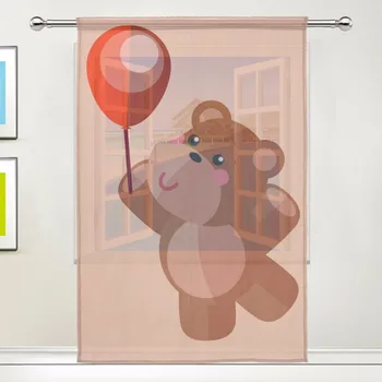 Sheer Door Curtain Panels W55x L78 Inch/55xL84 Inch,Cute Teddy Bear For Kids Children,Window Curtains Voile Sheers 1 Panel 
Sheer Door Curtain Panels W55x L78 Inch/55xL84 Inch,Cute Teddy Bear For Kids Children,Window Curtains Voile Sheers 1 Panel