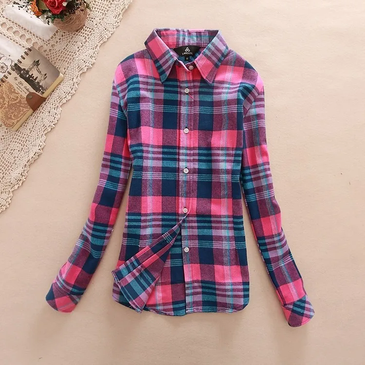 long sleeve Ladies shirts Women gingham shirting plaid long blouses vintage casual top Blusas Femininas European Style clothing
long sleeve Ladies shirts Women gingham shirting plaid long blouses vintage casual top Blusas Femininas European Style clothing