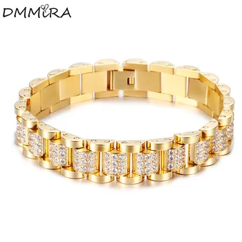 High Quatity Fashion Bike Chain Bracelet Gold Stones Stainless Steel Men Crystal Link Bicycle Bike Chain Bracelets Jewelry 195mm
High Quatity Fashion Bike Chain Bracelet Gold Stones Stainless Steel Men Crystal Link Bicycle Bike Chain Bracelets Jewelry 195mm
