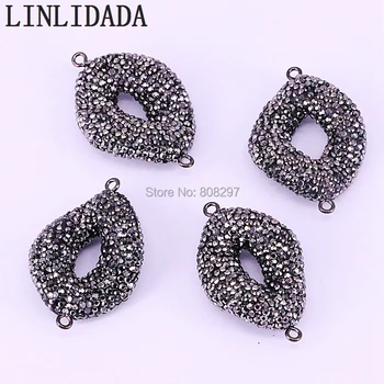 8Pcs Charm Pave Black Rhinestone Connector Pendant Beads gems connector spacer beads, for jewelry making
8Pcs Charm Pave Black Rhinestone Connector Pendant Beads gems connector spacer beads, for jewelry making