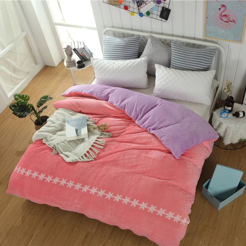 Фото Modern Style 100%Polyester Plain Flannel Quilt Cover Comfortable Skin Care Bedding Fashion Home Life | Дом и сад