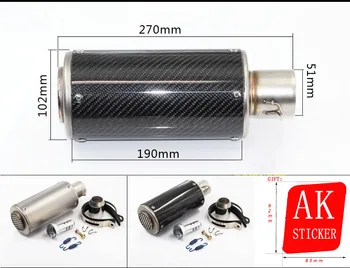 51mm interface refit Motorcycle Muffler scooter Exhaust pipe CBR1300 ZX6R ZX10R ZZR400 Z750 Z800 ER6N ER6R MT03 MT07 Motorbike
51mm interface refit Motorcycle Muffler scooter Exhaust pipe CBR1300 ZX6R ZX10R ZZR400 Z750 Z800 ER6N ER6R MT03 MT07 Motorbike