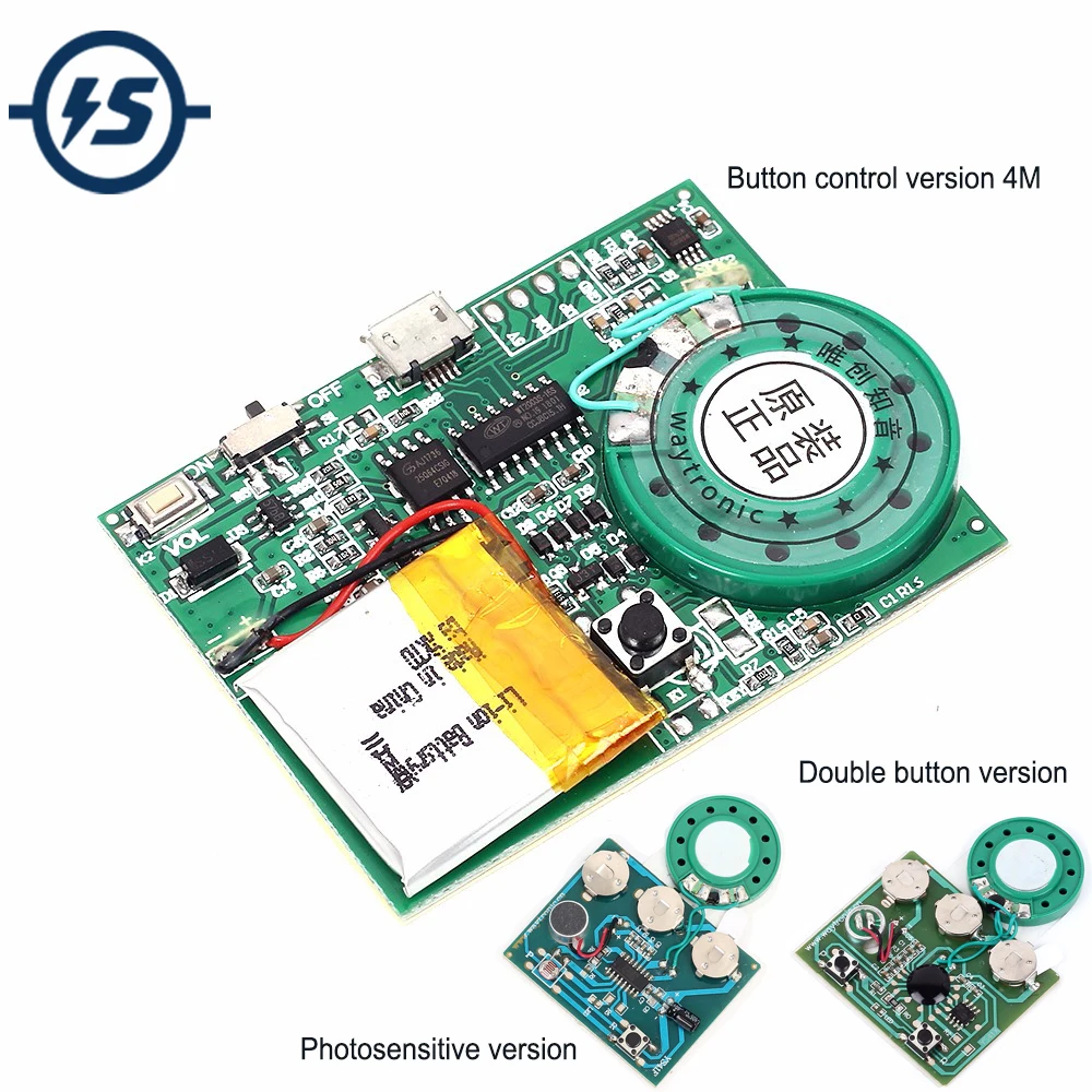 Chip Programmer DIY Voice Sound Recorder Board Photosensitive Audio Music Key Control Music Module for Greeting Card
Chip Programmer DIY Voice Sound Recorder Board Photosensitive Audio Music Key Control Music Module for Greeting Card