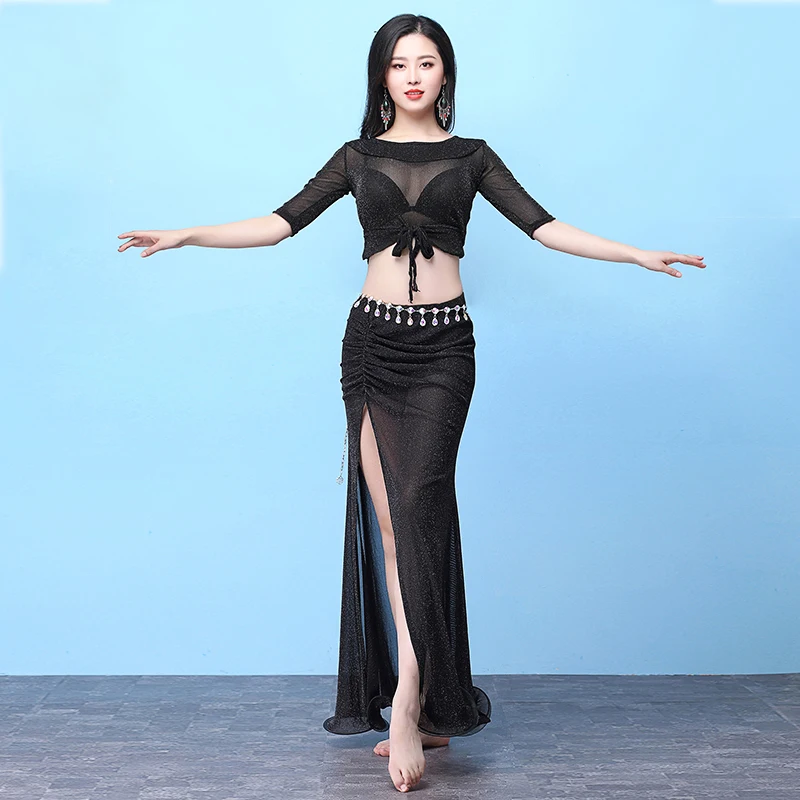 Women Sexy Belly Dance Practice Wear Long Skirts Clothing Stage Performance Dancing Mesh yarn Tops Clothes 2 PIECES SET DWY738
Women Sexy Belly Dance Practice Wear Long Skirts Clothing Stage Performance Dancing Mesh yarn Tops Clothes 2 PIECES SET DWY738