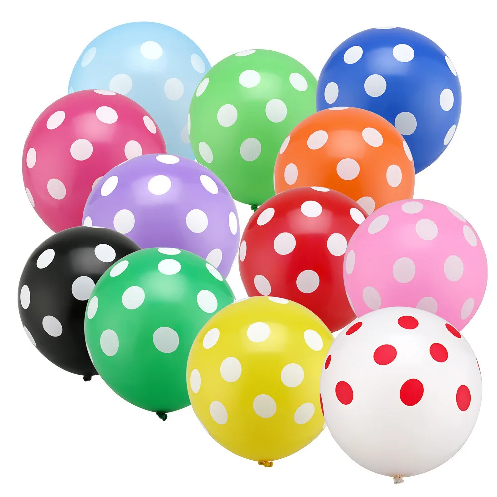 

10pcs/lot 12inch 2.8g Polka Dot Latex Balloon Air Balls Inflatable Wedding Party Decoration Birthday Party Supplies Balloons