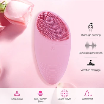 USB Rechargeable Silicone Facial Cleansing Brush Dead Skin Peeling Massager Acne Remover Face Pore Deep Clean Beauty Instrument
USB Rechargeable Silicone Facial Cleansing Brush Dead Skin Peeling Massager Acne Remover Face Pore Deep Clean Beauty Instrument