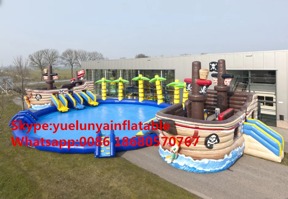 Factory direct inflatable castle slides Pool slide, large water park Large pool Ocean Pirate Ship Water Parkl KY-721
Factory direct inflatable castle slides Pool slide, large water park Large pool Ocean Pirate Ship Water Parkl KY-721