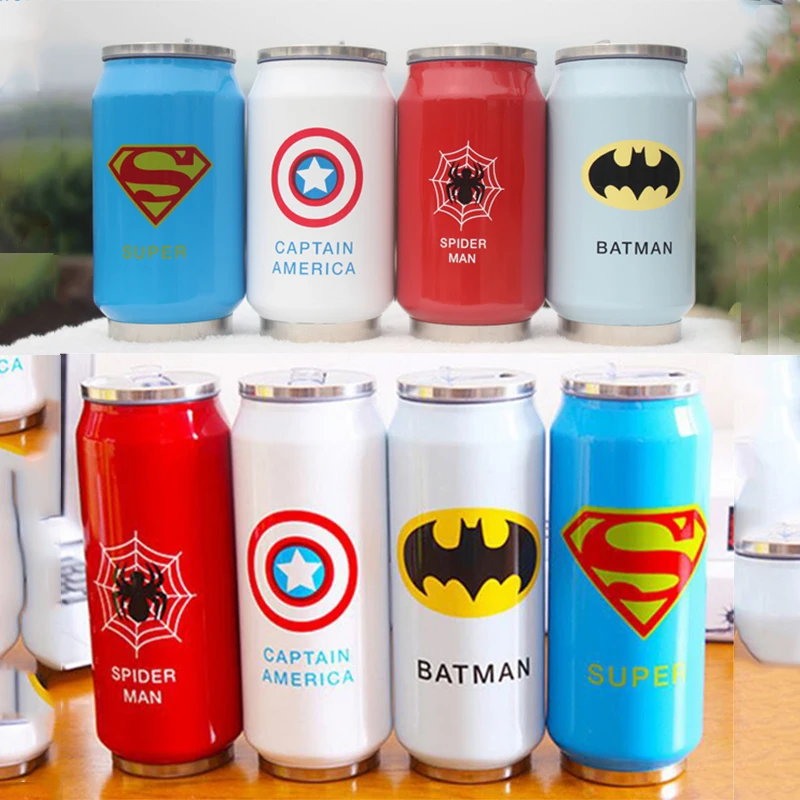2016 Newest 1PCS Heros League Vacuum Flasks Straw Water Bottle 300mL/450mL Stainless Steel Mug Beverage Can Thermo Cup
2016 Newest 1PCS Heros League Vacuum Flasks Straw Water Bottle 300mL/450mL Stainless Steel Mug Beverage Can Thermo Cup