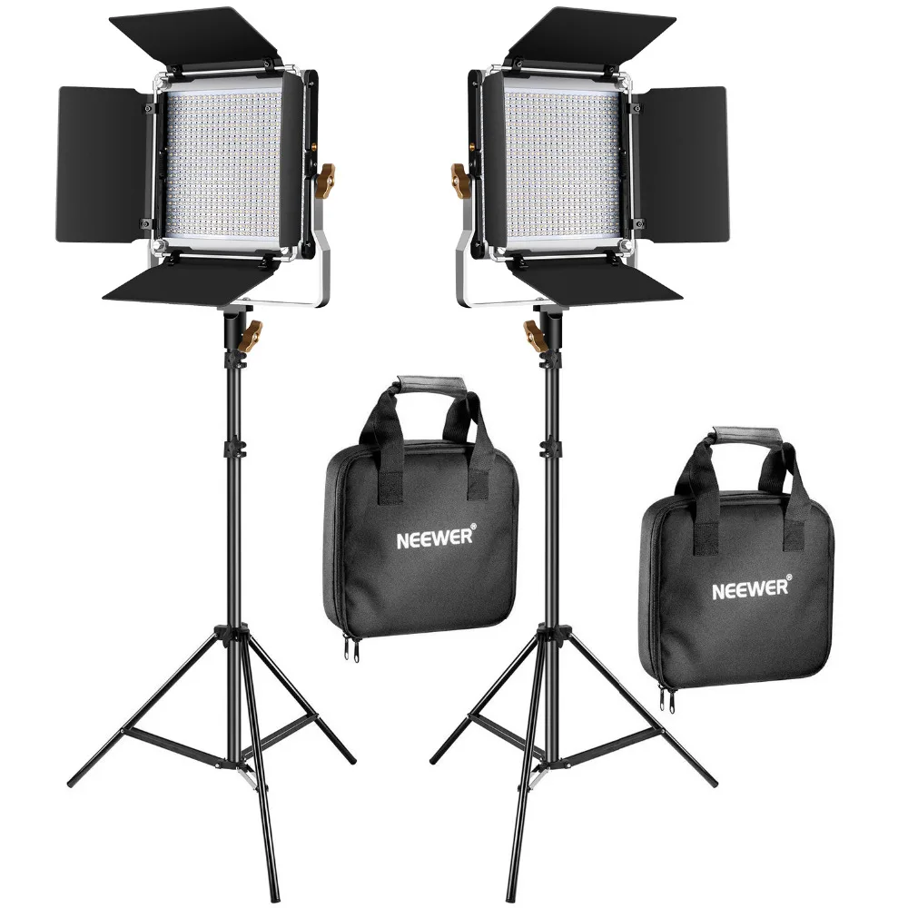 Neewer 1/2 Packs Upgraded 480 LED Video Light and Stand Photography Lighting Kit Bi-color Dimmable LED Panel with Barn Door
Neewer 1/2 Packs Upgraded 480 LED Video Light and Stand Photography Lighting Kit Bi-color Dimmable LED Panel with Barn Door