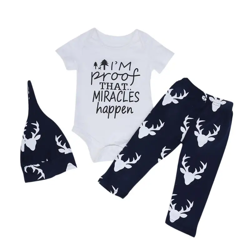 Baby Infant Autumn Winter Casual Clothes Set Soft Cotton Letter Print Romper +Cartoon Deer Print Pants+ Hat Outfits Clothing Set
Baby Infant Autumn Winter Casual Clothes Set Soft Cotton Letter Print Romper +Cartoon Deer Print Pants+ Hat Outfits Clothing Set