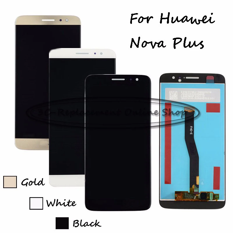 

Black/White/Gold For Huawei Nova Plus TD-LTE MLA-L11 MLA-L02 MLA-L12 LCD Display + Touch Screen Digitizer Assembly Replacement