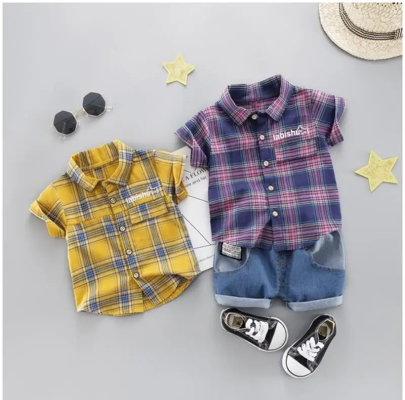 2019 Summer New Baby Boy Clothing Sets Infant Toddler Clothes Suits Plaid T Shirt Shorts Kids Children Clothes Suits
2019 Summer New Baby Boy Clothing Sets Infant Toddler Clothes Suits Plaid T Shirt Shorts Kids Children Clothes Suits