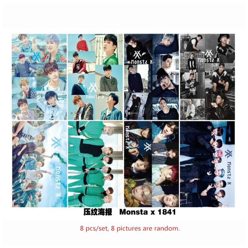 8 pcs/set different designs A3 Posters KPOP men group Got7 Monsta x Beast Seventeen CNBlue Bigbang Paintings Wall Pictures
8 pcs/set different designs A3 Posters KPOP men group Got7 Monsta x Beast Seventeen CNBlue Bigbang Paintings Wall Pictures