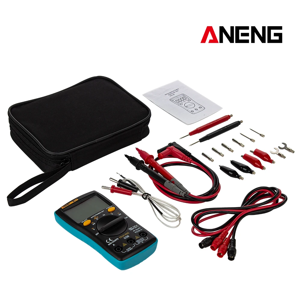 ANENG AN8002 Portable LCD Digital Multimeter 6000 Counts Backlight AC/DC Ammeter Voltmeter Ohm Meter Tester
ANENG AN8002 Portable LCD Digital Multimeter 6000 Counts Backlight AC/DC Ammeter Voltmeter Ohm Meter Tester