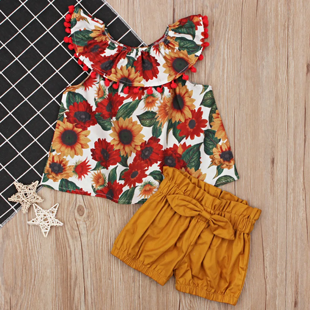 MUQGEW Summer Clothes For Kids Girls Kids Baby Girl Sleeveless Ruffled Collar Flower Tops Bow Shorts 2PC Sets Outfits
MUQGEW Summer Clothes For Kids Girls Kids Baby Girl Sleeveless Ruffled Collar Flower Tops Bow Shorts 2PC Sets Outfits