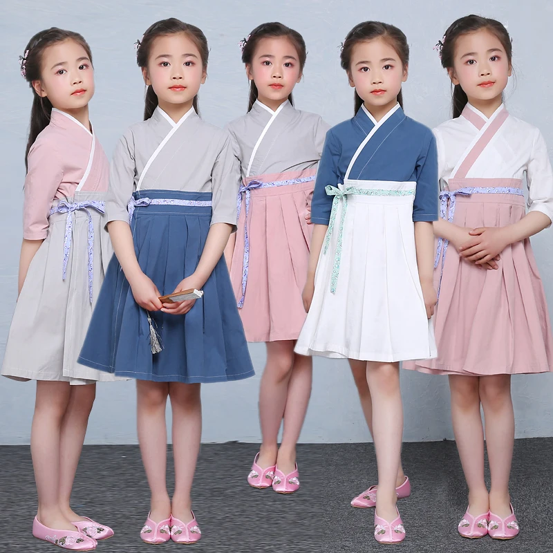 5 Color Chinese Folk Dance Costume Girls Hanfu Clothing for Performance Kids Ancieng Orient Tang Dynesty Cosplay Costume 89
5 Color Chinese Folk Dance Costume Girls Hanfu Clothing for Performance Kids Ancieng Orient Tang Dynesty Cosplay Costume 89