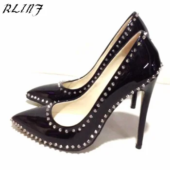 RLINF Rivet Solid Black 2018 New Fashion Sexy Rivet Explosions Pointed Shallow High-heeled Fine with The Size of 34-47 Shoes
RLINF Rivet Solid Black 2018 New Fashion Sexy Rivet Explosions Pointed Shallow High-heeled Fine with The Size of 34-47 Shoes