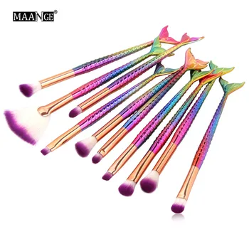 Professional 10 PCS Mermaid Makeup Brushes Set Foundation Blending Powder Eyeshadow Contour Concealer Blush Cosmetic Makeup Tool 
Professional 10 PCS Mermaid Makeup Brushes Set Foundation Blending Powder Eyeshadow Contour Concealer Blush Cosmetic Makeup Tool