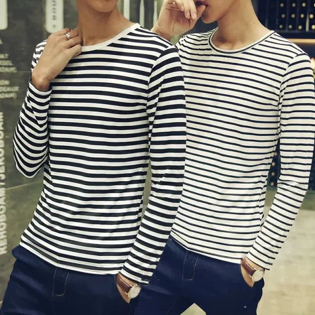 Autumn Round Neck Man Long Sleeve Strip Tee Shirt Cotton Loosen Elastic Tops Heap Hip Hop Shirt Boy
Autumn Round Neck Man Long Sleeve Strip Tee Shirt Cotton Loosen Elastic Tops Heap Hip Hop Shirt Boy