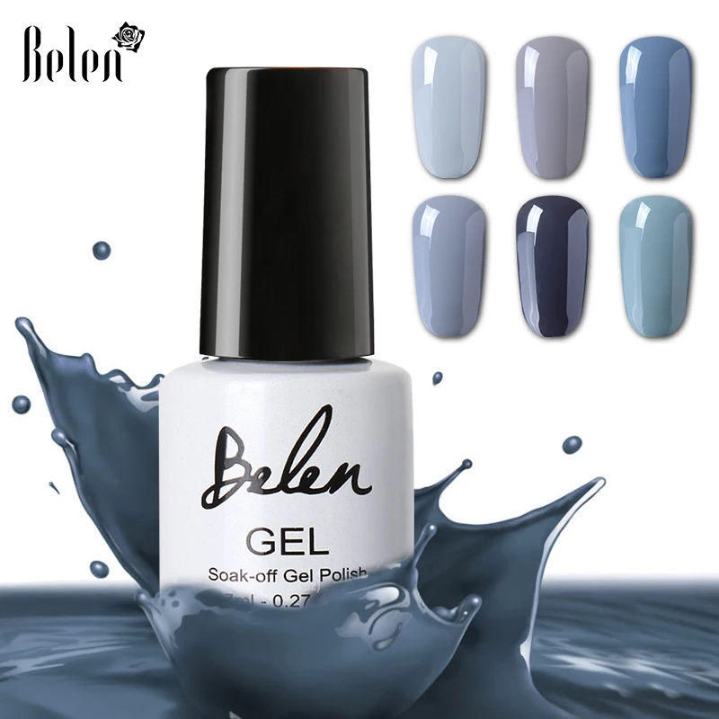 

Belen 7ml Gray Series Colors UV Led Gel Nail Polish Soak Off Semi Permanent Varnish Gel Lacquer Long Lasting Hybrid Base Top