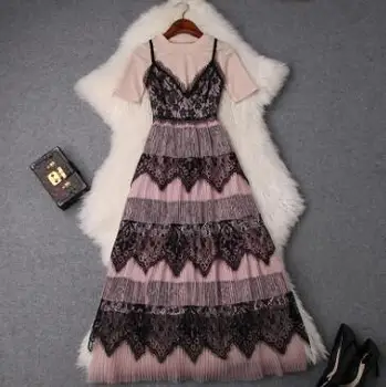 2019 spring and summer women's new bright silk short-sleeved T-shirt + lace mesh yarn cake suspender skirt two-pieceT3580
2019 spring and summer women's new bright silk short-sleeved T-shirt + lace mesh yarn cake suspender skirt two-pieceT3580