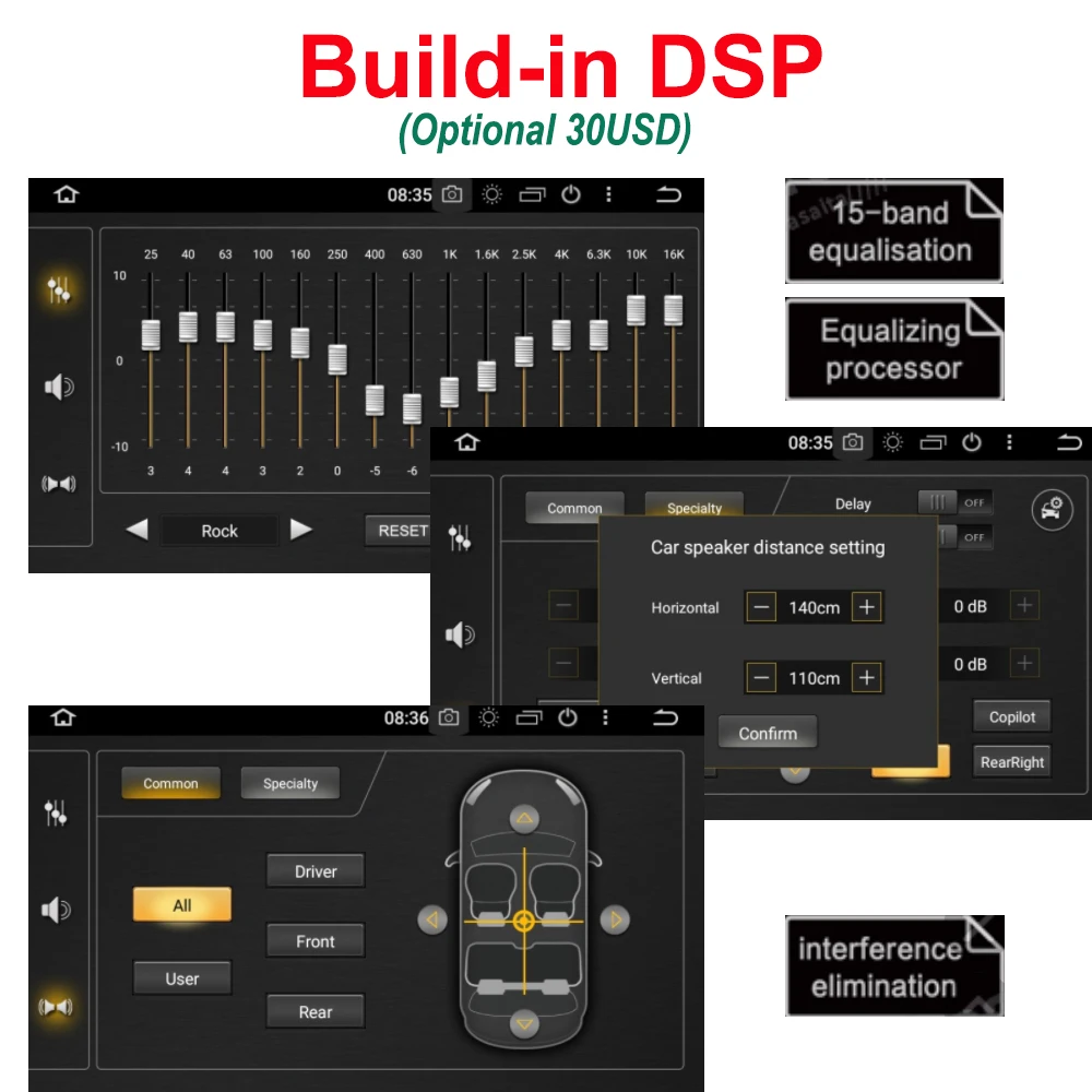 Build-in DSP Chip Only for JSTMAX Android 8.0 Car Radio Multimedia with 15 Band Equalization
Build-in DSP Chip Only for JSTMAX Android 8.0 Car Radio Multimedia with 15 Band Equalization
