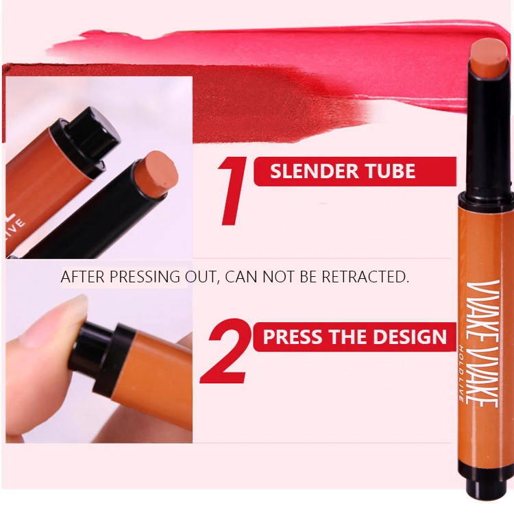 HOLD LIVE Matte Lipstick Pencil 5 Colors Press Long Lasting Lip Stick Pen Waterproof Pigment Red Lips Makeup Korean Maquiagem (4)