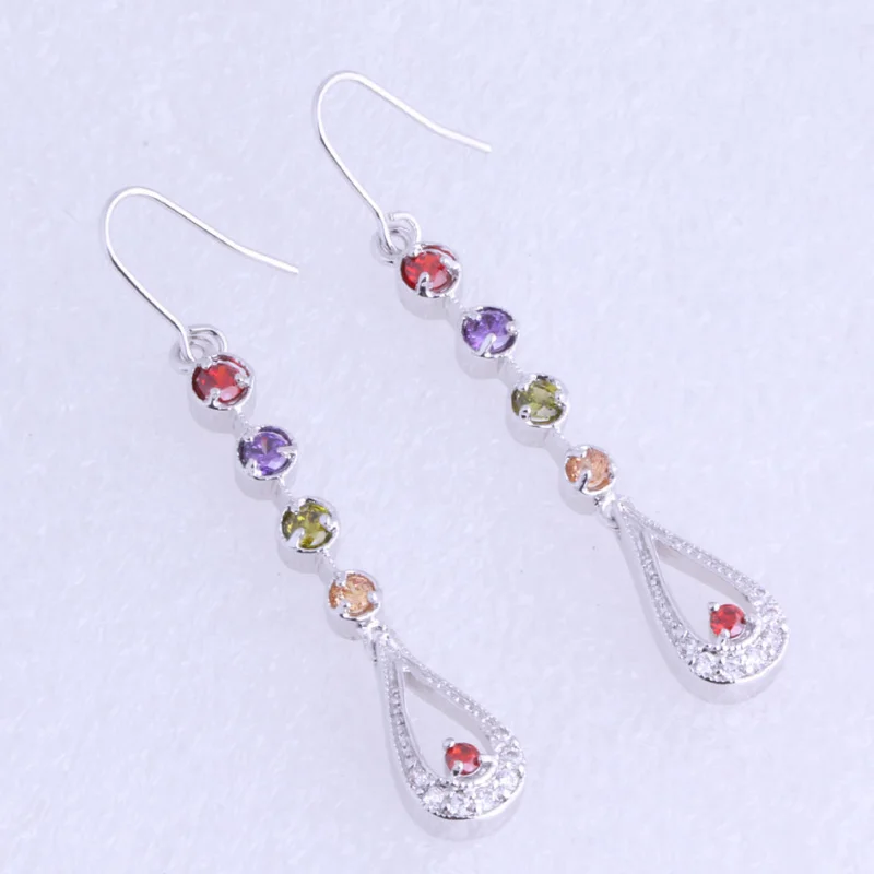 Beautiful Multicolor Imitation Peridot/Garnet/Morganite Silver Color Teardrop Shape Drop Earrings for Women J0463
Beautiful Multicolor Imitation Peridot/Garnet/Morganite Silver Color Teardrop Shape Drop Earrings for Women J0463