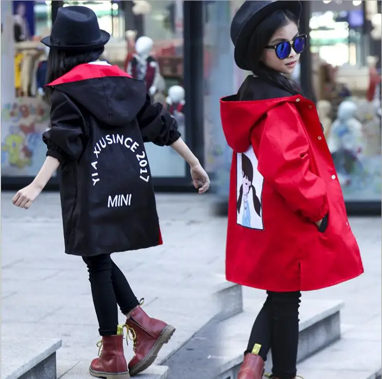 2018 Spring Autumn Girls Jackets Double Sided Kids Outerwear Letter Sport Hoodied Coats Children Clothing Teenager Trench Coat
2018 Spring Autumn Girls Jackets Double Sided Kids Outerwear Letter Sport Hoodied Coats Children Clothing Teenager Trench Coat