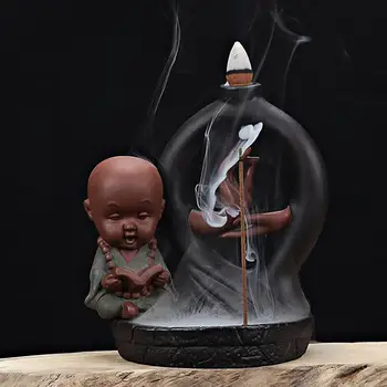 Little Monk Incense Burner Backflow Censer Incense Cones Holder Quemador Incienso Home Office Bouddha Decoration + 10pcs Cones
Little Monk Incense Burner Backflow Censer Incense Cones Holder Quemador Incienso Home Office Bouddha Decoration + 10pcs Cones