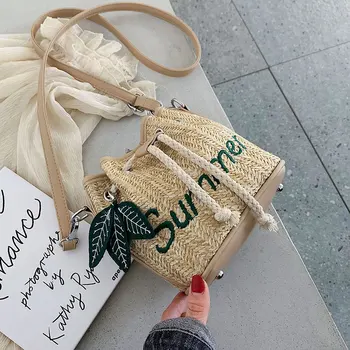 2019 New Fashion Women Messenger Bags Letter Embroidery Casual Small Fresh Straw Bucket Simple Casual Wild Women Shoulder Bags
2019 New Fashion Women Messenger Bags Letter Embroidery Casual Small Fresh Straw Bucket Simple Casual Wild Women Shoulder Bags