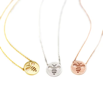 Fashion bees pendant necklaces Lovely circle hollow out the bees pendant necklaces The bee shadow charm necklaces for women
Fashion bees pendant necklaces Lovely circle hollow out the bees pendant necklaces The bee shadow charm necklaces for women
