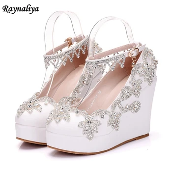 2018 New Arrival Fashion High Heels Women Pumps White Round Toe Ankle Strap Rhinestone Sexy Wedges Wedding Shoes XY-B0052
2018 New Arrival Fashion High Heels Women Pumps White Round Toe Ankle Strap Rhinestone Sexy Wedges Wedding Shoes XY-B0052
